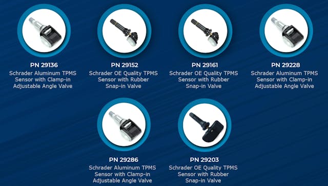 Schrader releases 6 new OE replacement TPMS sensors